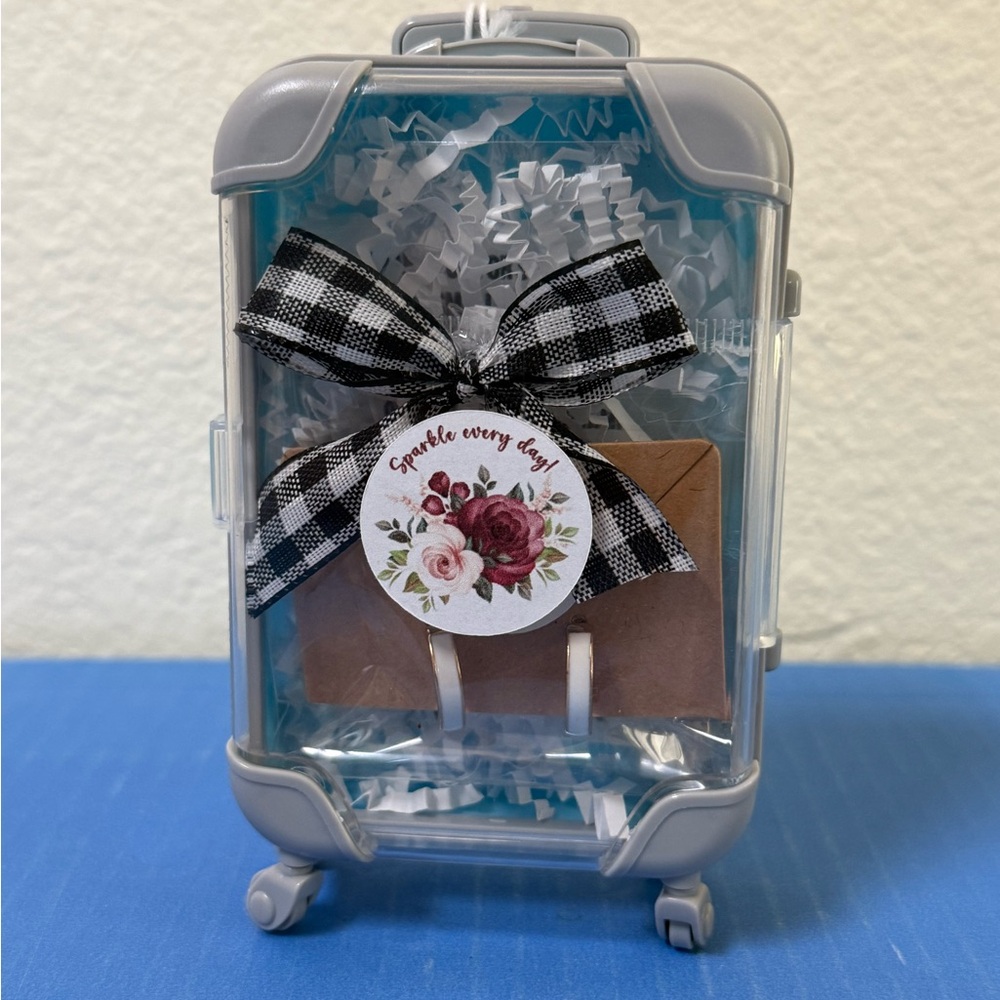 Sparkle Every Day Mini Suitcase Gift Box with Mini Hoop Earrings